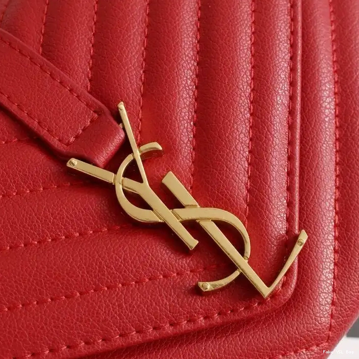 CHEAP Classic Matelasse College Chain In Gold Saint Laurent Leather Red Medium Bag 0327